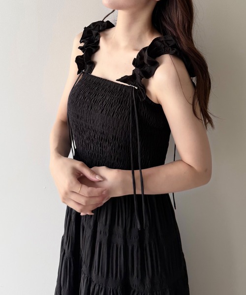 「mipiarl」 キャミソールワンピース MEDIUM ブラック レディース_画像5