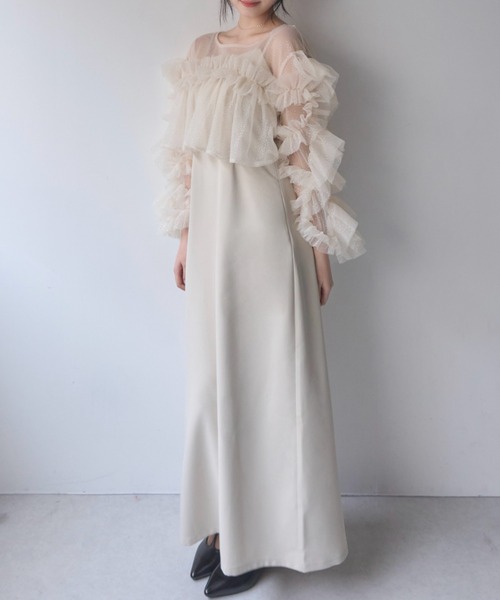 mellowneon（メロウネオン） ワンピース フリルラメチュール