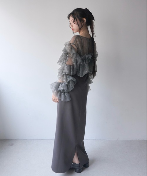 mellowneon（メロウネオン） ワンピース フリルラメチュール