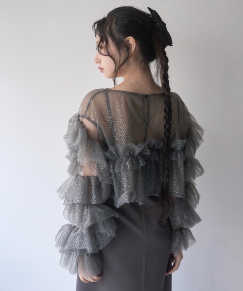 mellowneon（メロウネオン） ワンピース フリルラメチュール