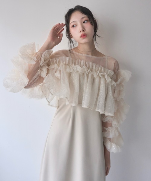 mellowneon（メロウネオン） ワンピース フリルラメチュール