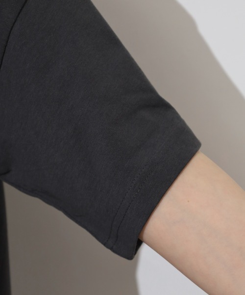 「atONE」 「LARU」半袖ワンピース - チャコール レディース_画像7