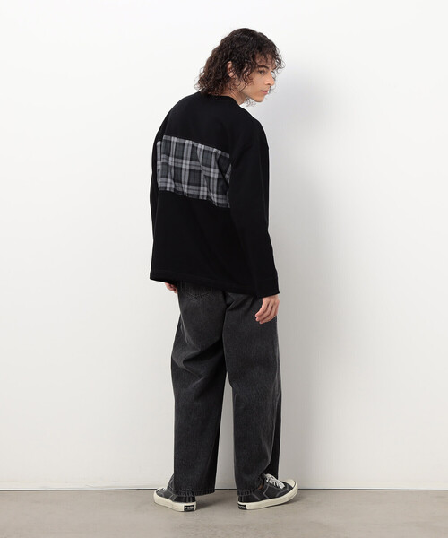 「Purple&Yellow」 スウェットカットソー LARGE ブラック メンズ_画像3