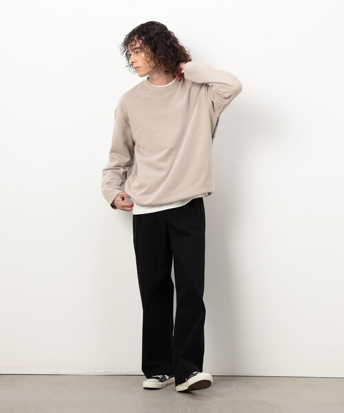 「Purple&Yellow」 スウェットカットソー LARGE ブラック メンズ_画像6