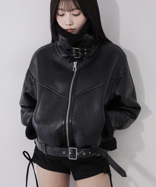 Vin ムートンコート スカート カットソー3点セット me+em select