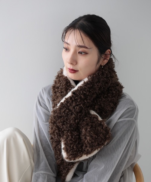 Little＆More ストール マフラー 2タイプ フェイクムートンボア