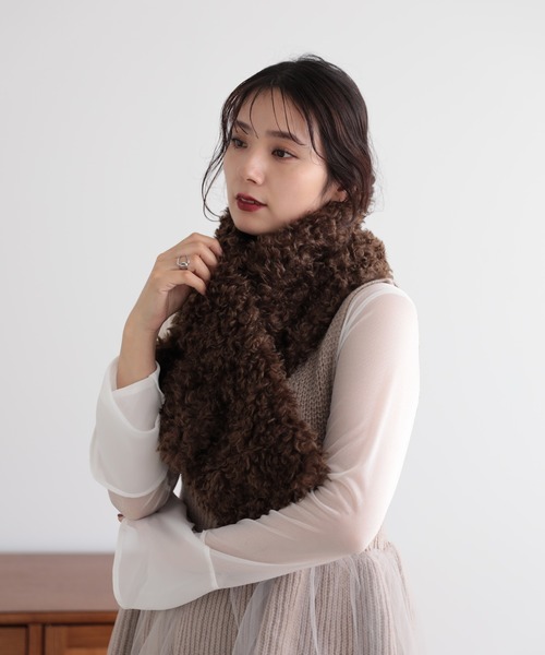 【最終価格！超美品】ガシュロウ&コール 本革ムートンファーマフラー 最終価格！超美品】ガシュロウ&コール 本革ムートンファーマフラー