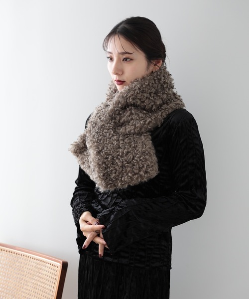 Little＆More ストール マフラー 2タイプ フェイクムートンボア