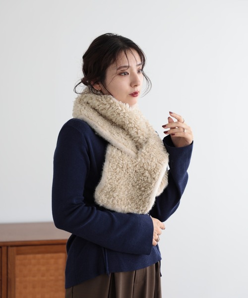 Little＆More ストール マフラー 2タイプ フェイクムートンボア