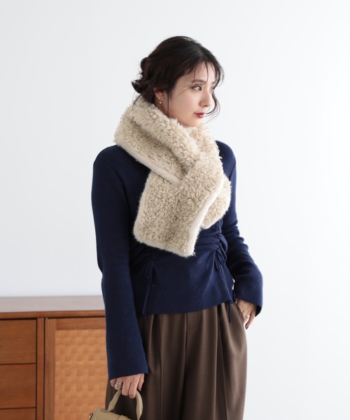 Little＆More ストール マフラー 2タイプ フェイクムートンボア