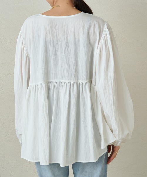 Loungedress（ラウンジドレス） 長袖ブラウス FREE ホワイト