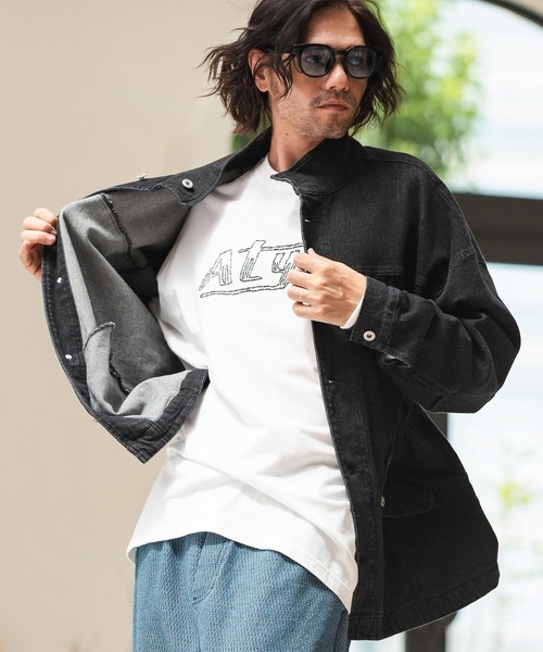 「CAMBIO」 デニムジャケット L ブルー メンズ_画像4