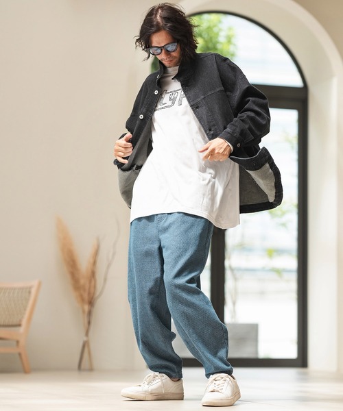 「CAMBIO」 デニムジャケット L ブルー メンズ_画像6