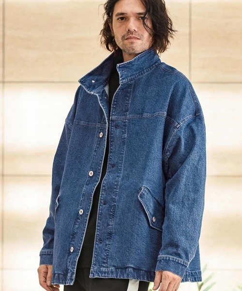 「CAMBIO」 デニムジャケット L ブルー メンズ_画像8