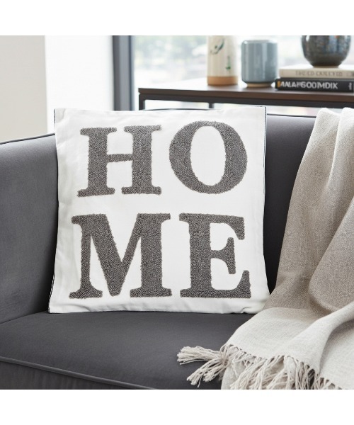クッション クッションカバー IO Select / HOME 刺繍 45×45cm YWG-0005