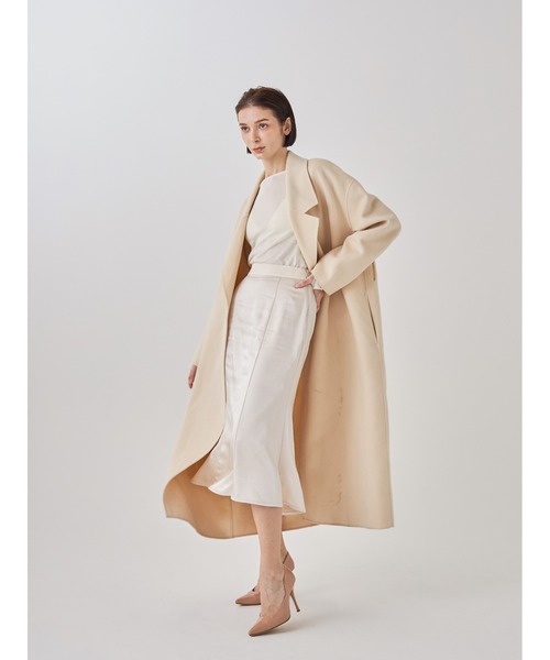 AMATERAS アマテラス　フレアロングスカート アイボリー AMATERAS スカート camellia airy satin skirt : ZOZOTOWN Yahoo!店