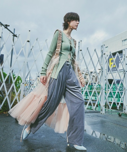 J1U by LA BELLE ETUDE ニットカーディガン FREE ライトグリーン