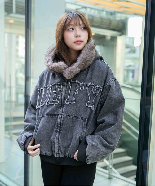 中わた　エコファー アウターコート　フードコート レディース　アウターコート ジャケット モッズコート ミリタリーコート 裏ボア ミリタリージャケット 防寒着 中綿 中綿コート ミリタリー カジュアル レディース 防寒 裏起毛 ミリタリージャケット モッズコート 「ファーフード×裏地中綿キルト