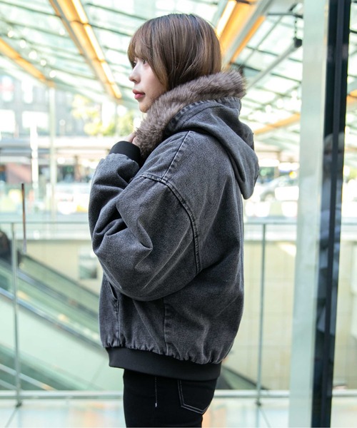 ミリタリージャケット モッズコート 「ファーフード×裏地中綿キルト