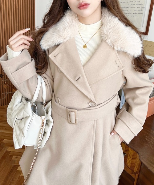 moment+ ステンカラーコート L ベージュ レディース : ZOZOTOWN Yahoo