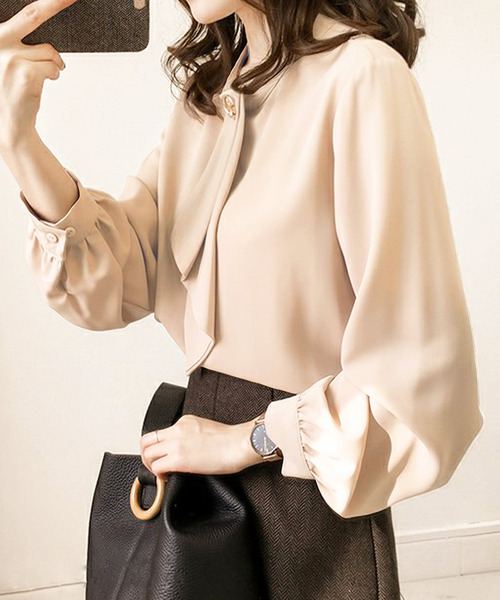 「Amulet」 長袖ブラウス L カーキ レディース_画像5