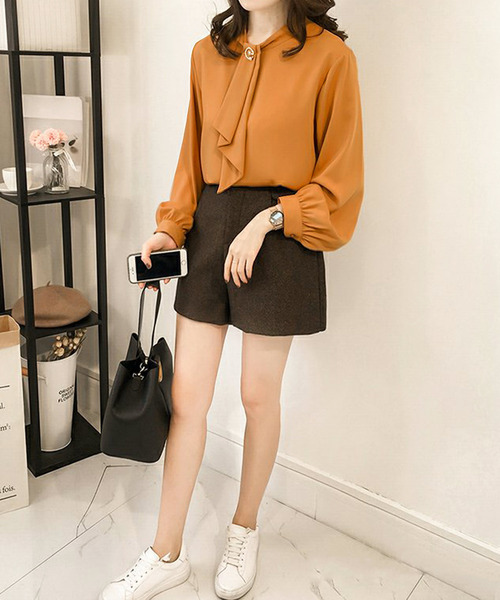 「Amulet」 長袖ブラウス L カーキ レディース_画像8