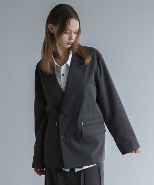 [ELLUV] tailored jacket L темный бежевый мужской 