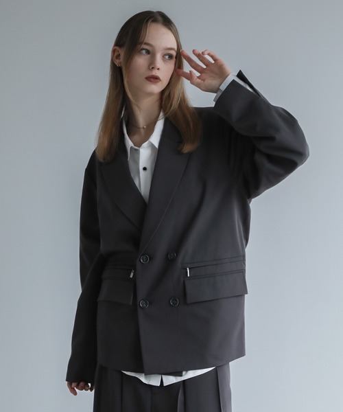 [ELLUV] tailored jacket L темный бежевый мужской 