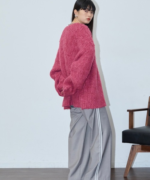 「THE YOn」 ニットカーディガン FREE グレー レディース_画像4