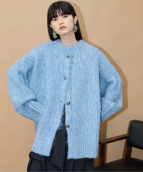 「THE YOn」 ニットカーディガン FREE グレー レディース_画像5