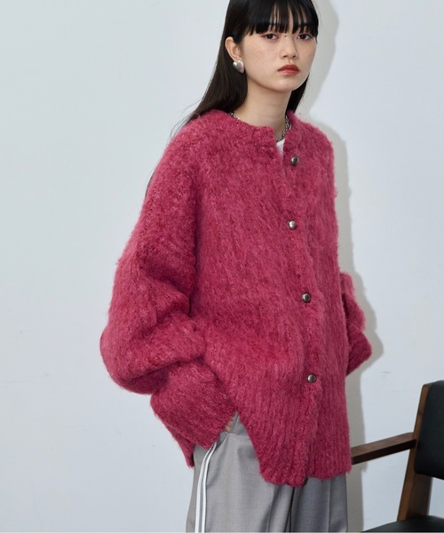 「THE YOn」 ニットカーディガン FREE グレー レディース_画像6