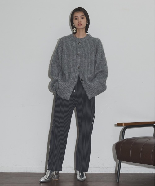 「THE YOn」 ニットカーディガン FREE グレー レディース_画像7