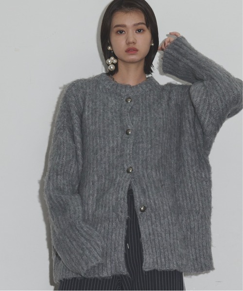 「THE YOn」 ニットカーディガン FREE グレー レディース_画像9
