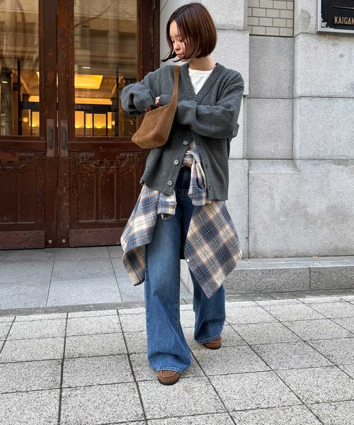 CANAL JEAN（キャナルジーン） ニットカーディガン ONE SIZE グレー
