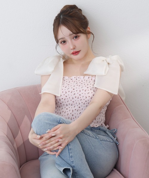 one after another NICE CLAUP tシャツ リボン取り外し可/シャーリング