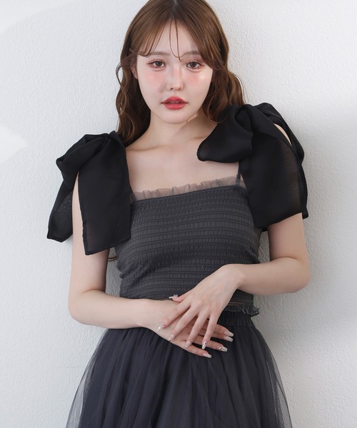 one after another NICE CLAUP tシャツ リボン取り外し可/シャーリング