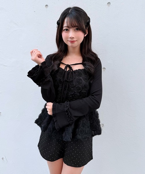 NOMAE リボンキャミセットトップス 黒 リボンキャミセットトップス全色紹介 | TikTok