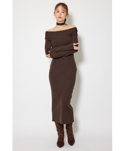 「rienda」 ニットワンピース FREE ライトブラック レディース_画像2