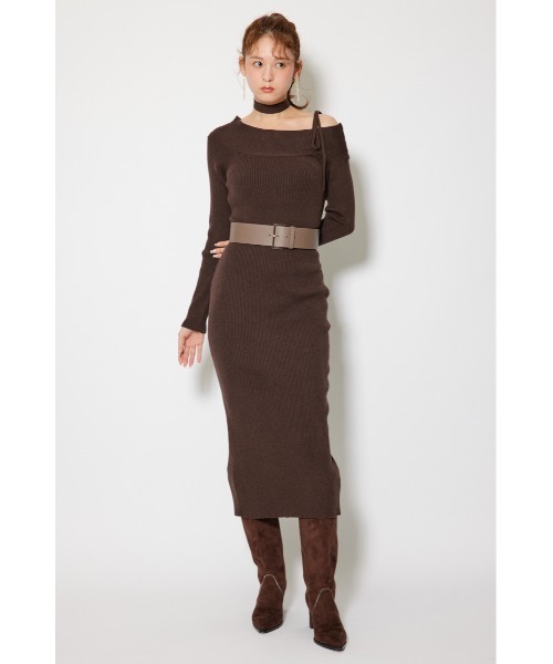 「rienda」 ニットワンピース FREE ライトブラック レディース_画像4