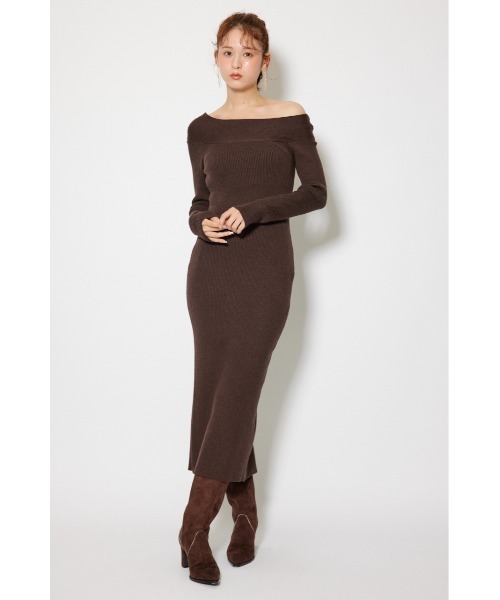 「rienda」 ニットワンピース FREE ライトブラック レディース_画像7