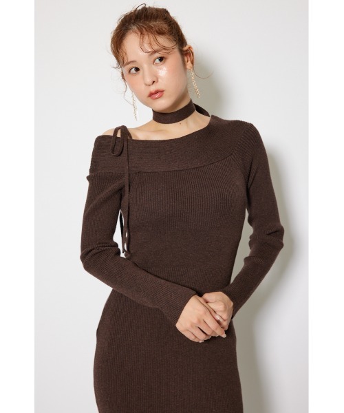 「rienda」 ニットワンピース FREE ライトブラック レディース_画像8