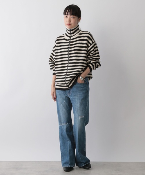 「LOWRYS FARM」 ニットカーディガン FREE アイボリー レディース_画像5