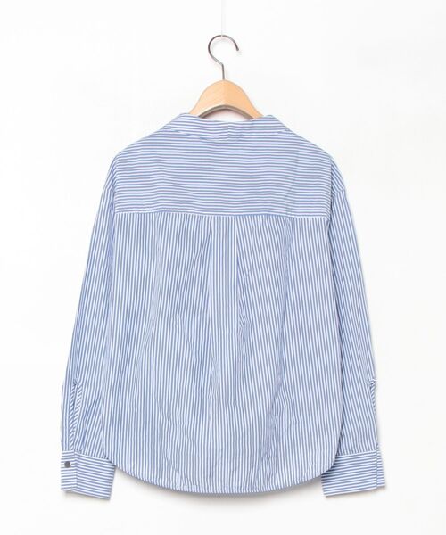 「CINOH」 ストライプ柄長袖ブラウス 38 ブルー レディース_画像2
