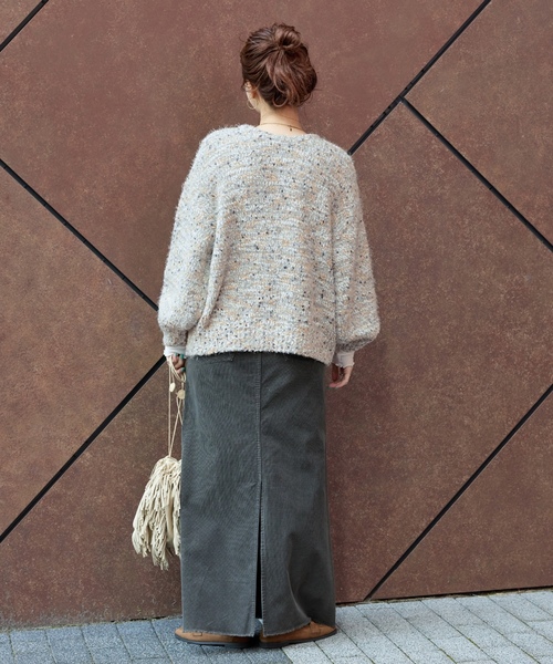 「B.C STOCK」 「Simplicite」ニットカーディガン FREE チャコールグレー レディース_画像4