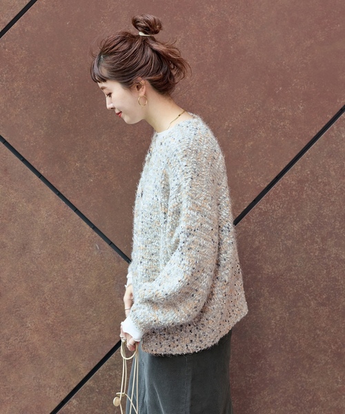 「B.C STOCK」 「Simplicite」ニットカーディガン FREE チャコールグレー レディース_画像6