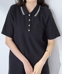チュニック 衿配色Aラインポロチュニックの詳細画像5