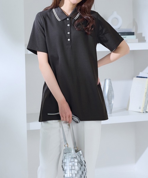 ❤️お値下げ★アルベロベロ❣️Ａラインチュニック alotta（アロッタ） チュニック 衿配色Aラインポロチュニック