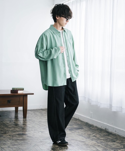 「Rocky Monroe」 長袖シャツ M ブラック メンズ_画像9