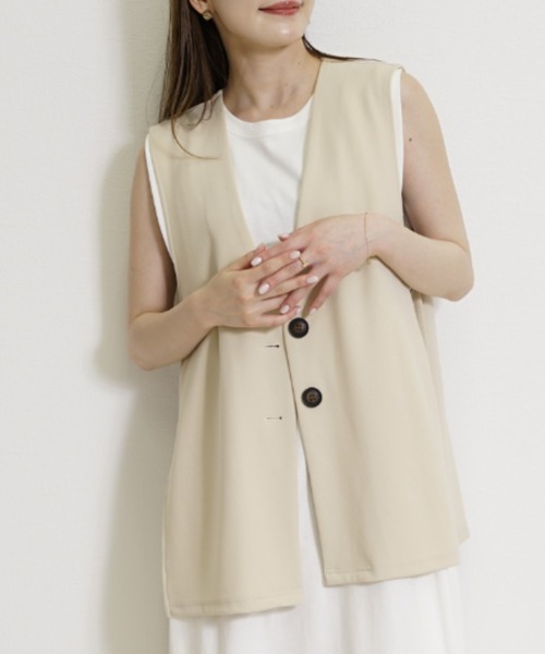 Belta attrice（ベルタアトリーチェ） ベスト ジレ 夏 ノーカラー