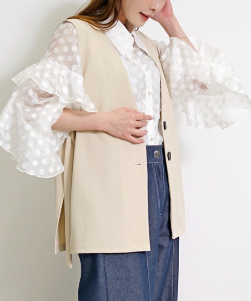 Belta attrice（ベルタアトリーチェ） ベスト ジレ 夏 ノーカラー 